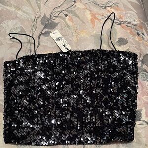 Garage jet Black Bungee Cami Top, NWT, Medium